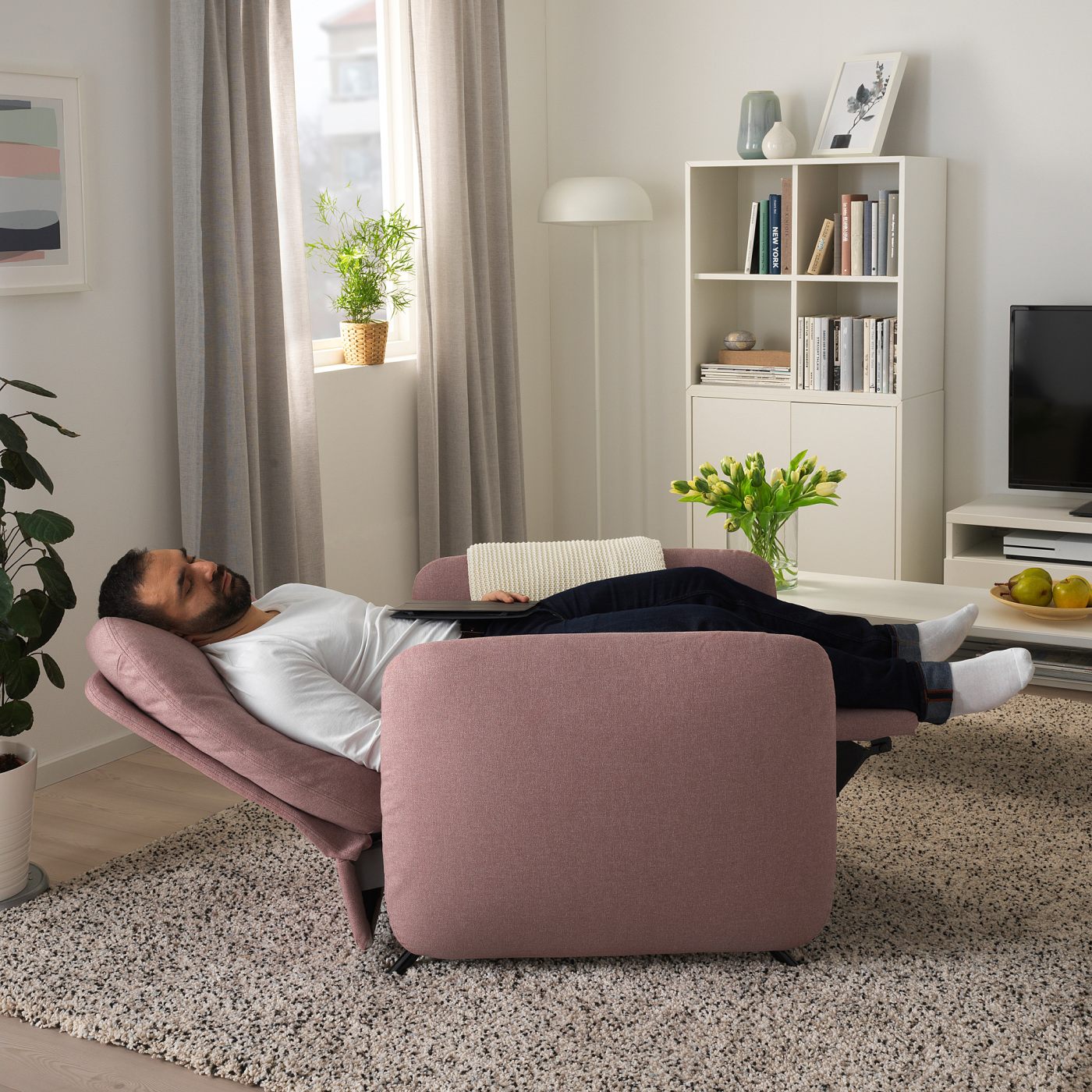 IKEA エーコルスンド　リクライニングソファー　ピンクのみ EKOLSUND recliner Gunnared light brown-pink - IKEA