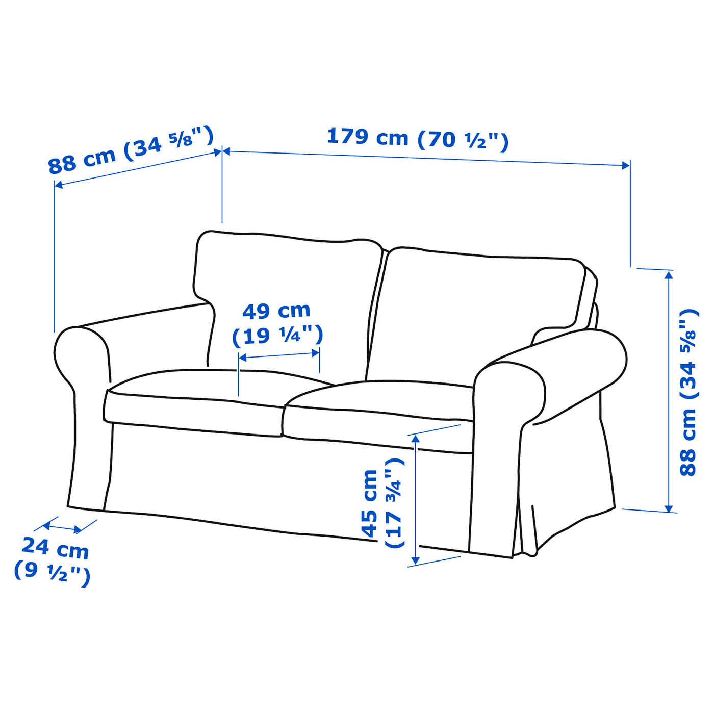 EKTORP 2-seat sofa Hillared anthracite - IKEA