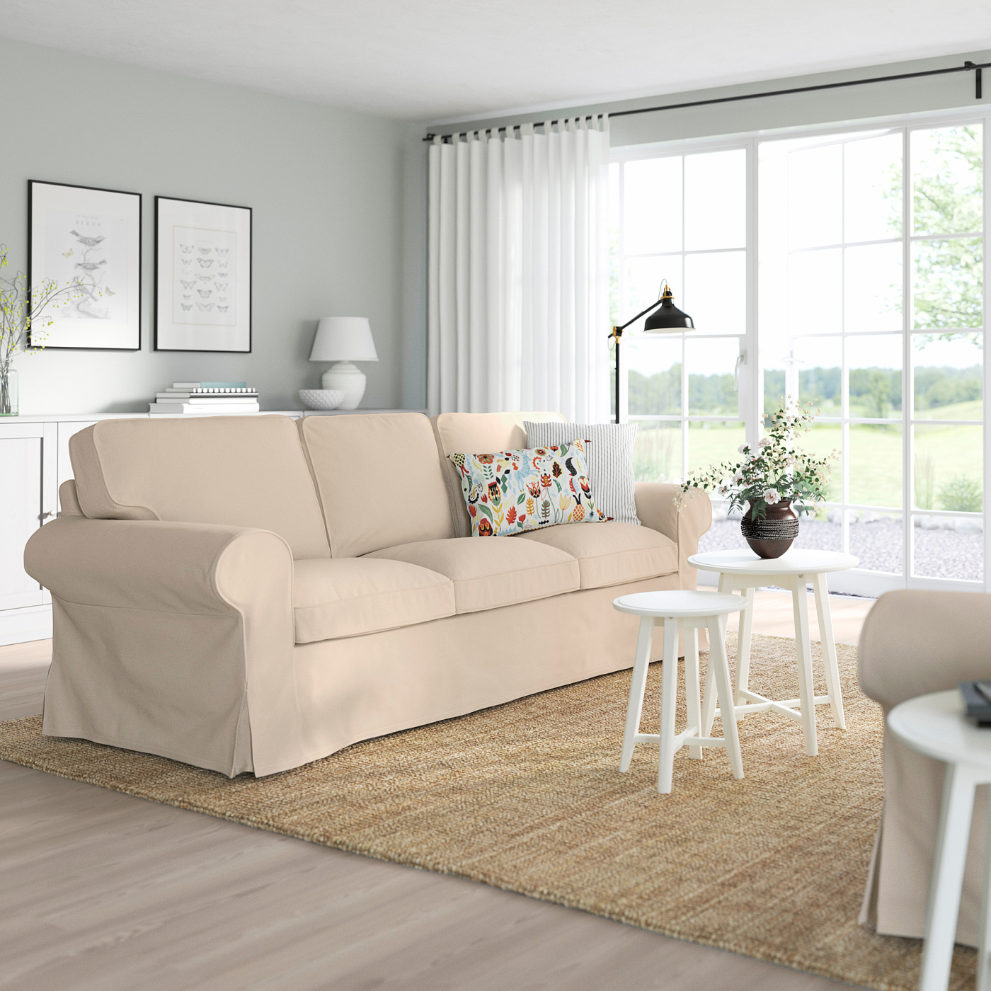 EKTORP 3-seat sofa Hallarp beige - IKEA