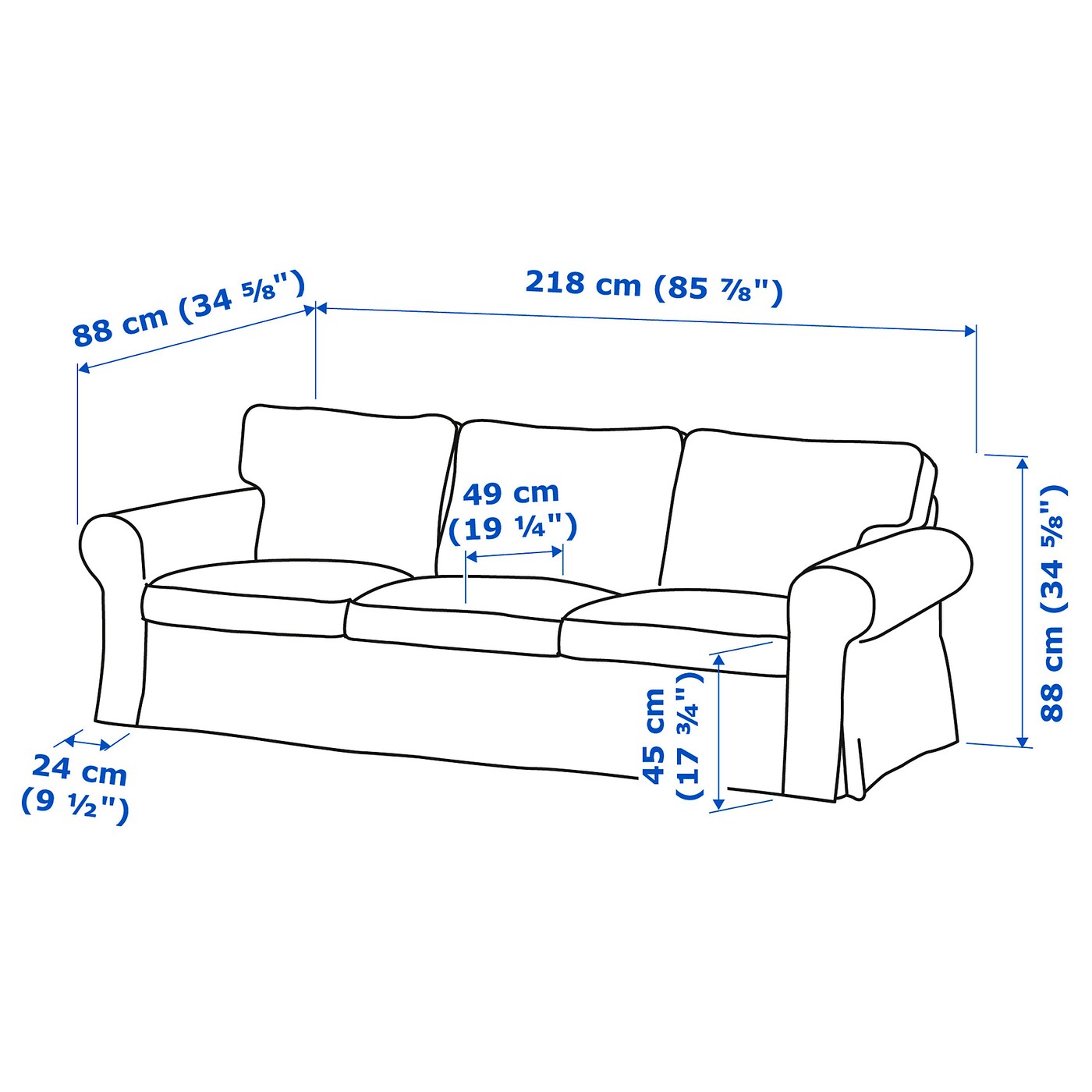 Ektorp 3 seater sofa bed sales
