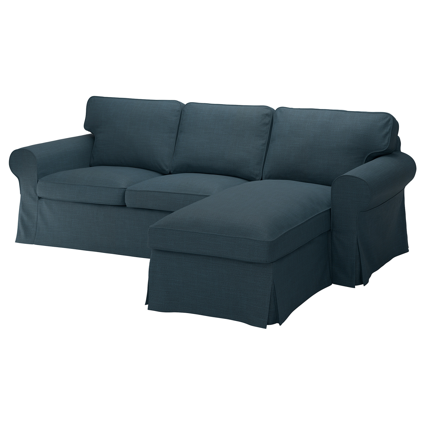 EKTORP 3-seat sofa with chaise longue/Hillared dark blue - IKEA