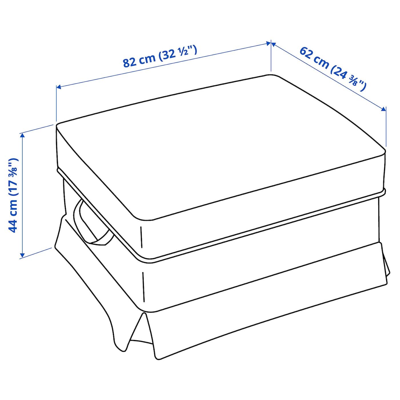 IKEA EKTORPオットマン 『元値19,900円』 EKTORP エークトルプ オットマン 収納付き, キランダ ライト