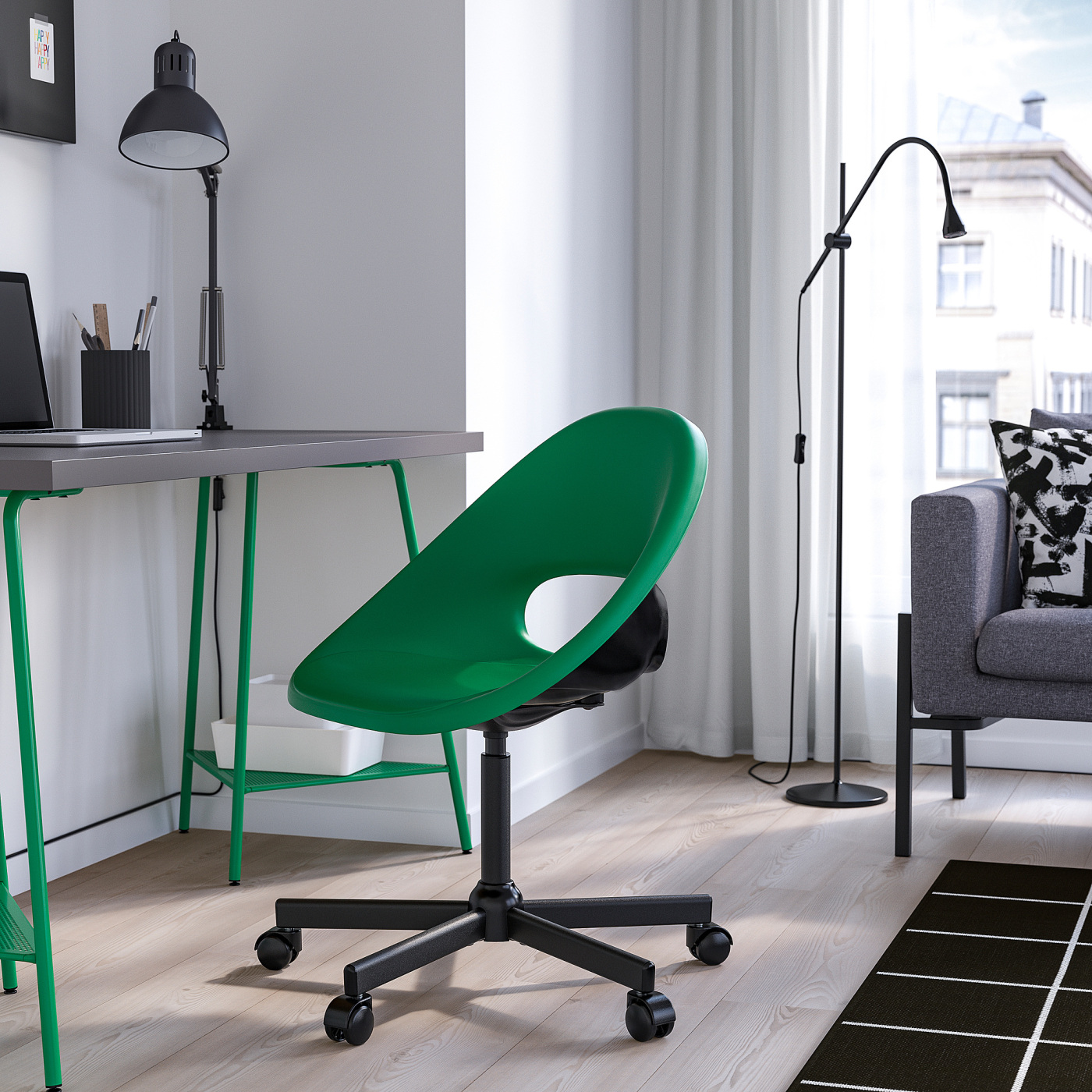 ELDBERGET / MALSKÄR swivel chair green/black - IKEA