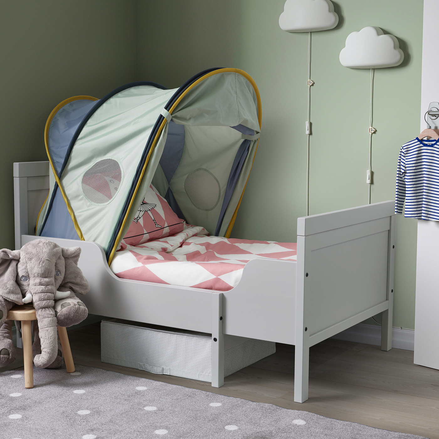 ELDFLUGA bed tent blue/green - IKEA
