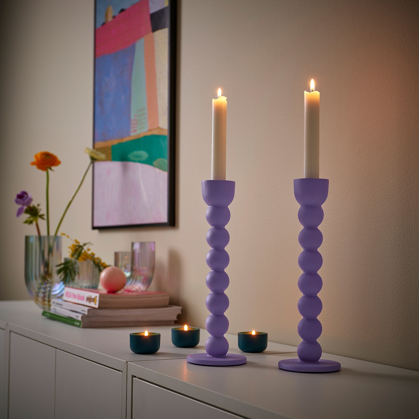 ELDIGHET candlestick/candle holder lilac - IKEA
