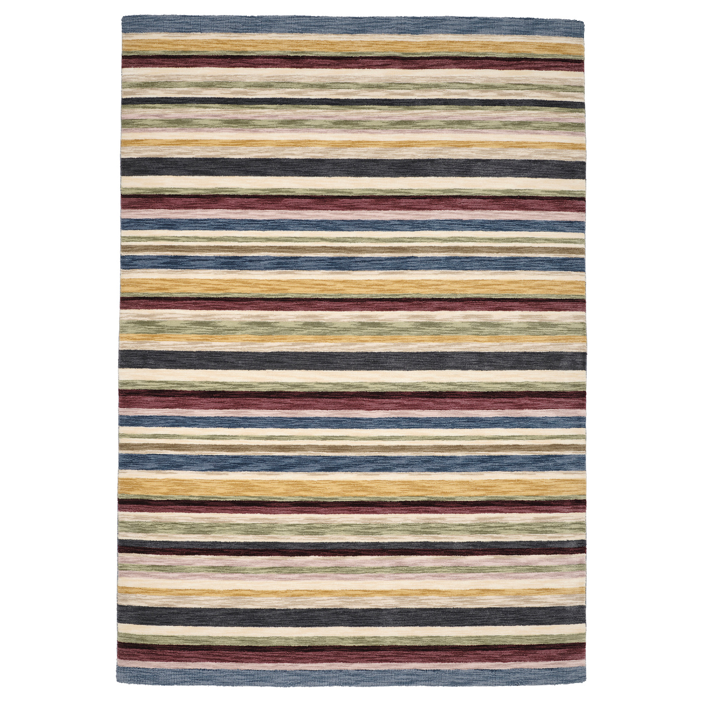 ELLJUSSPÅR rug, low pile multicolour/striped handmade - IKEA