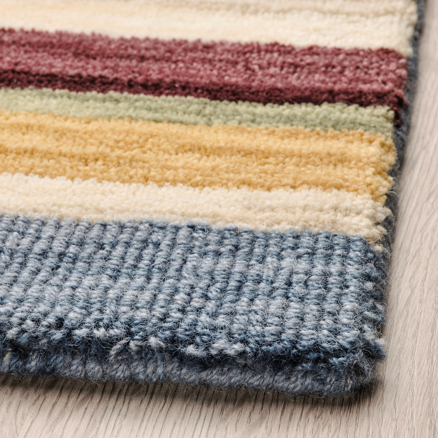 ELLJUSSPÅR rug, low pile multicolour/striped handmade - IKEA