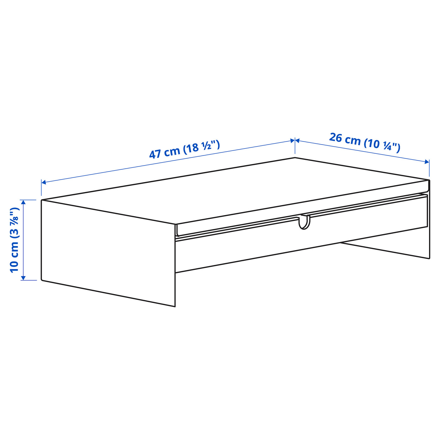 ELLOVEN monitor stand with drawer anthracite - IKEA