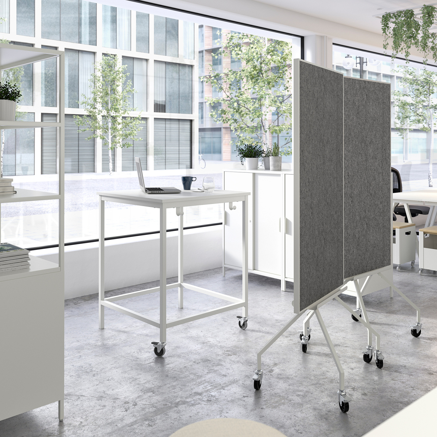 ELLOVEN whiteboard/noticeboard with castors white - IKEA