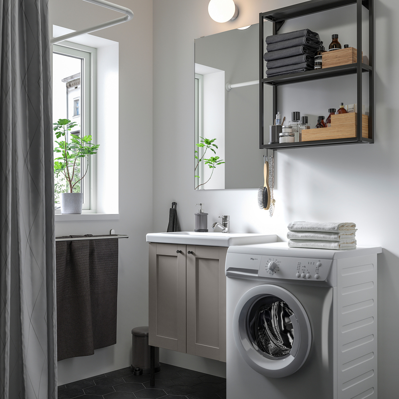 ENHET bathroom anthracite/grey frame - IKEA