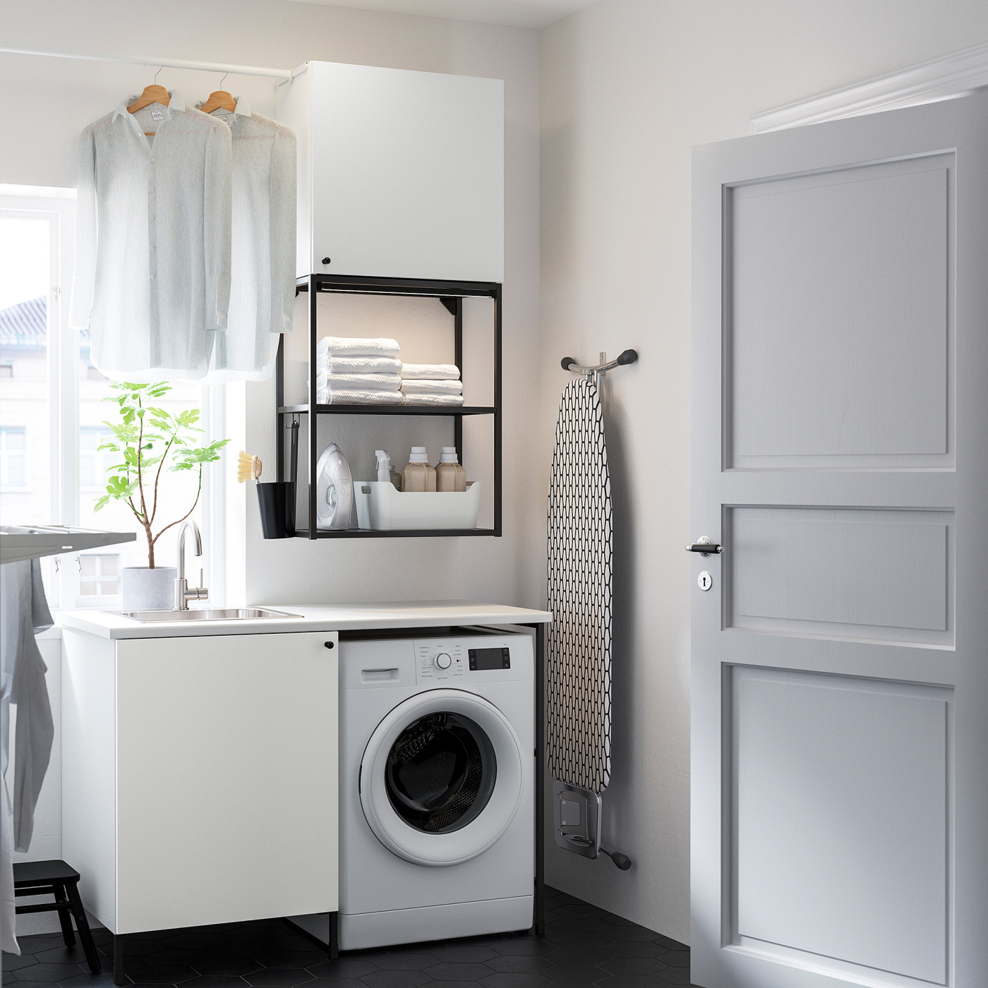 ENHET laundry anthracite/white - IKEA
