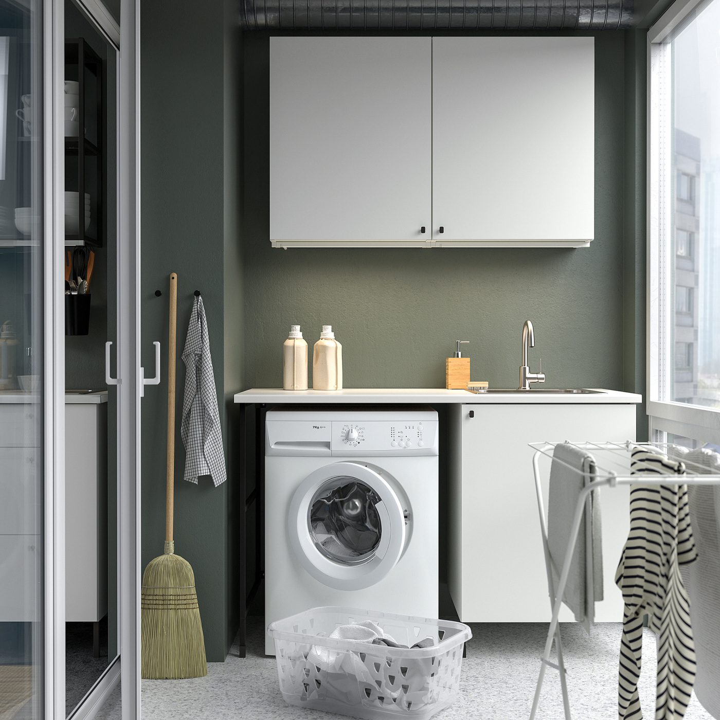 ENHET laundry anthracite/white - IKEA