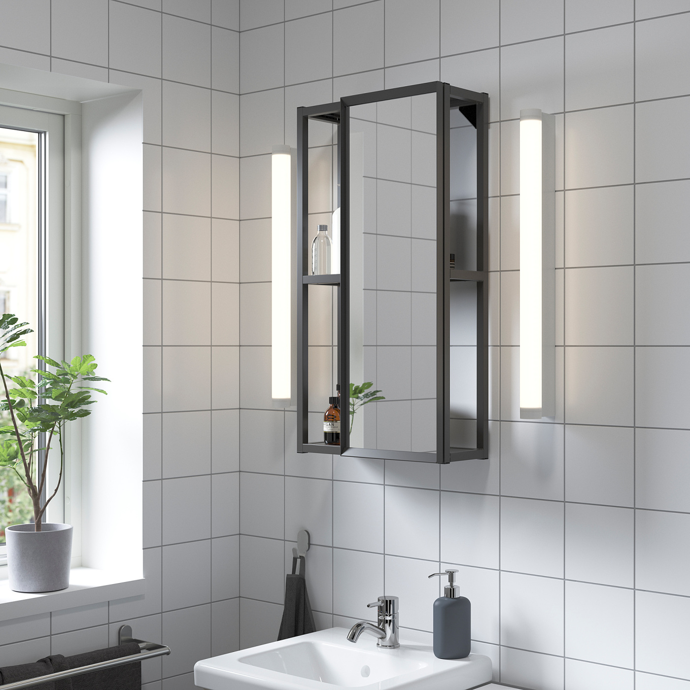 両面壁掛け鏡　IKEA ENHET ENHET mirror cabinet anthracite - IKEA