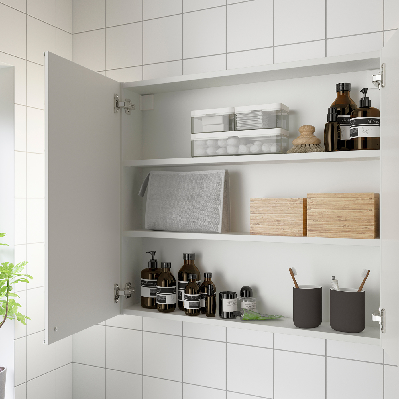 ENHET mirror cabinet with 2 doors white - IKEA