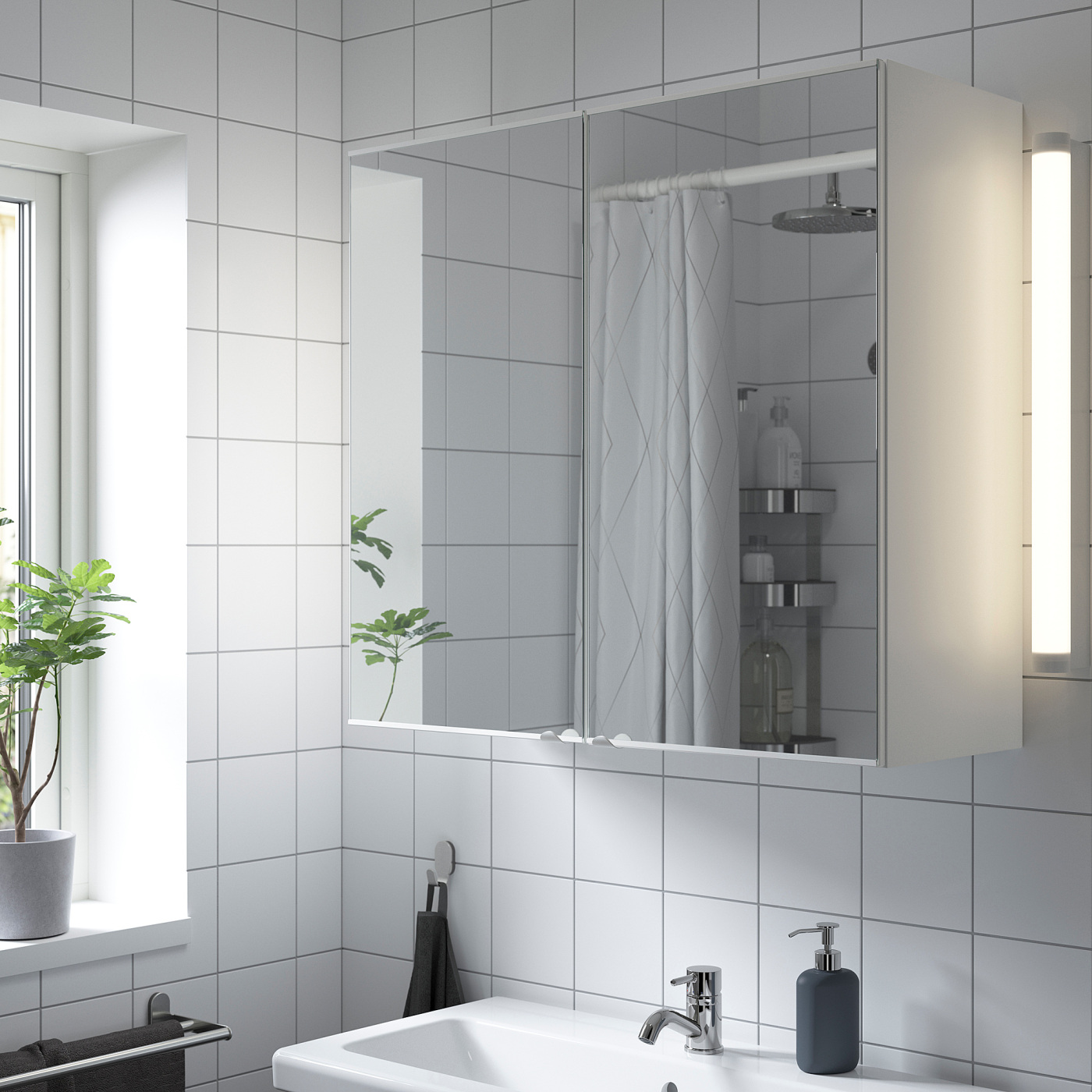 ENHET mirror cabinet with 2 doors white - IKEA