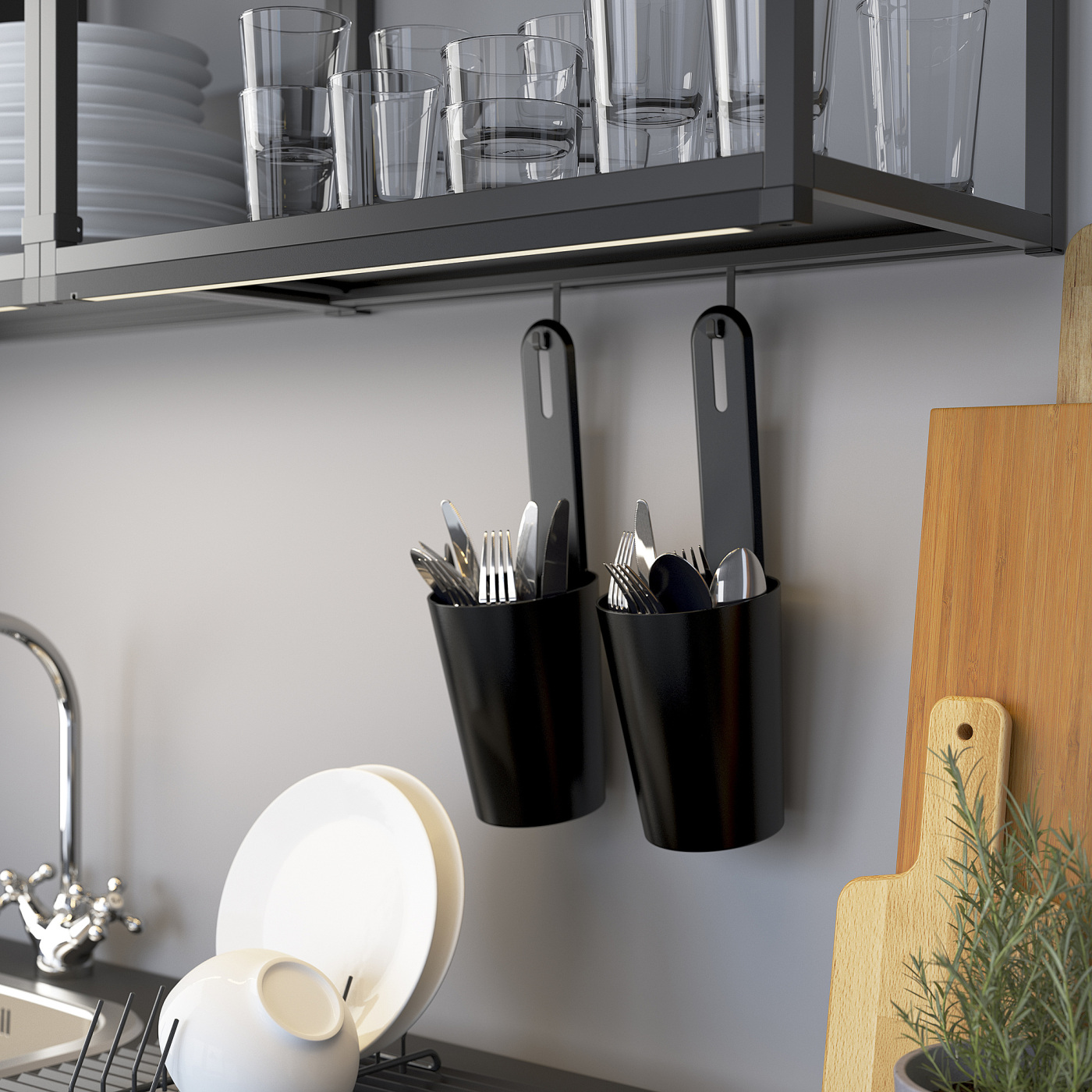 ENHET rail for hooks anthracite - IKEA