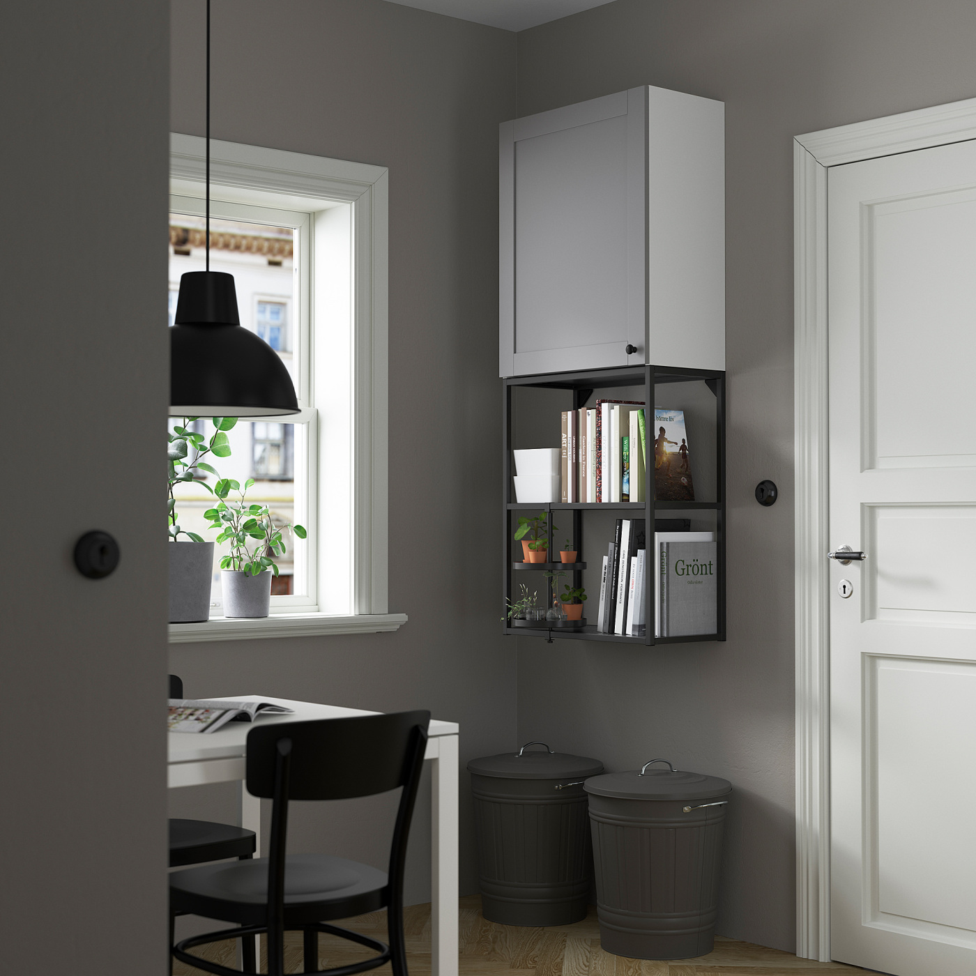 ENHET storage combination anthracite/grey frame - IKEA