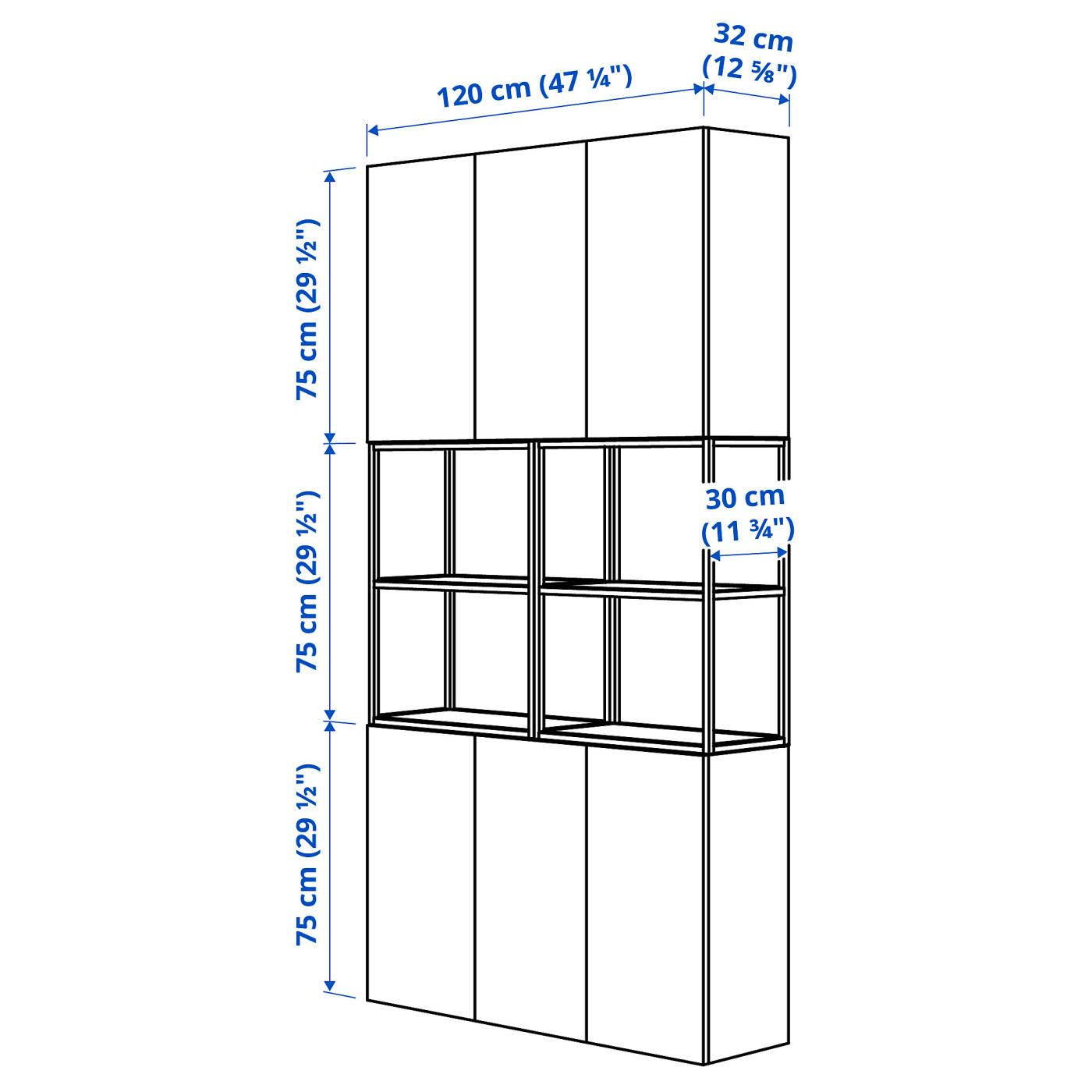 ENHET storage combination anthracite/white - IKEA