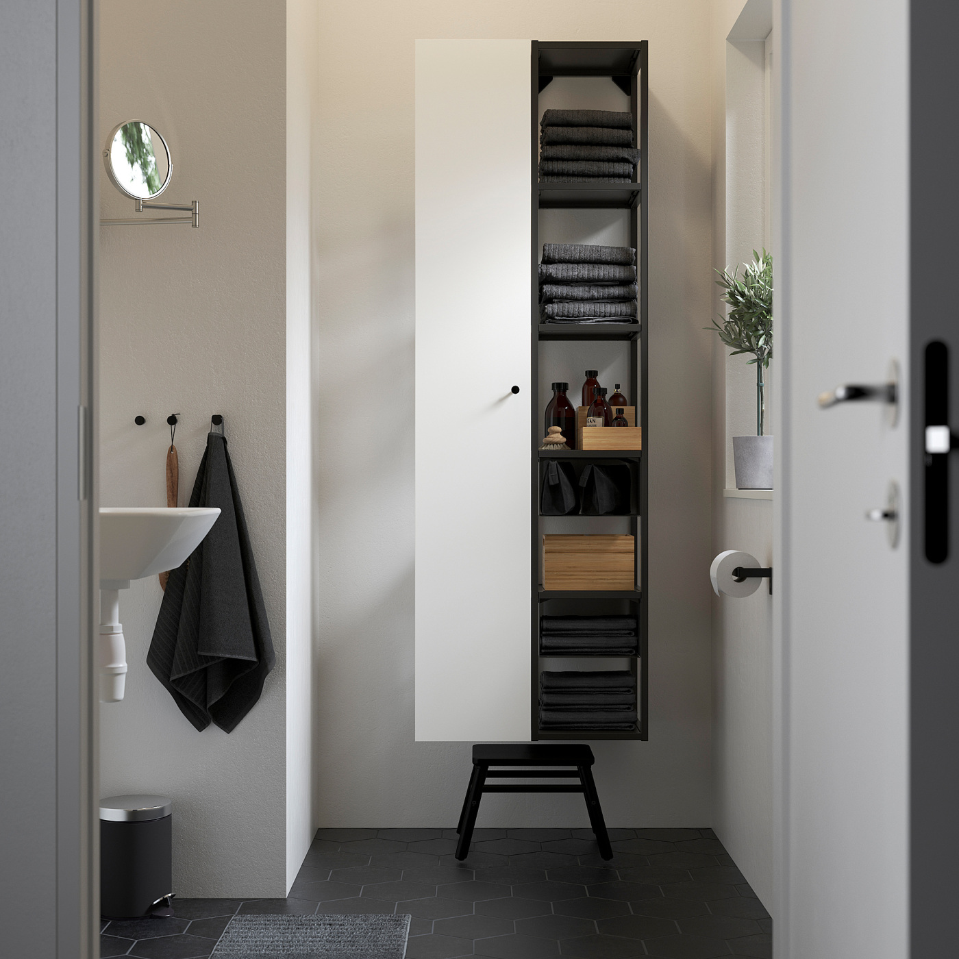 ENHET storage combination anthracite/white - IKEA