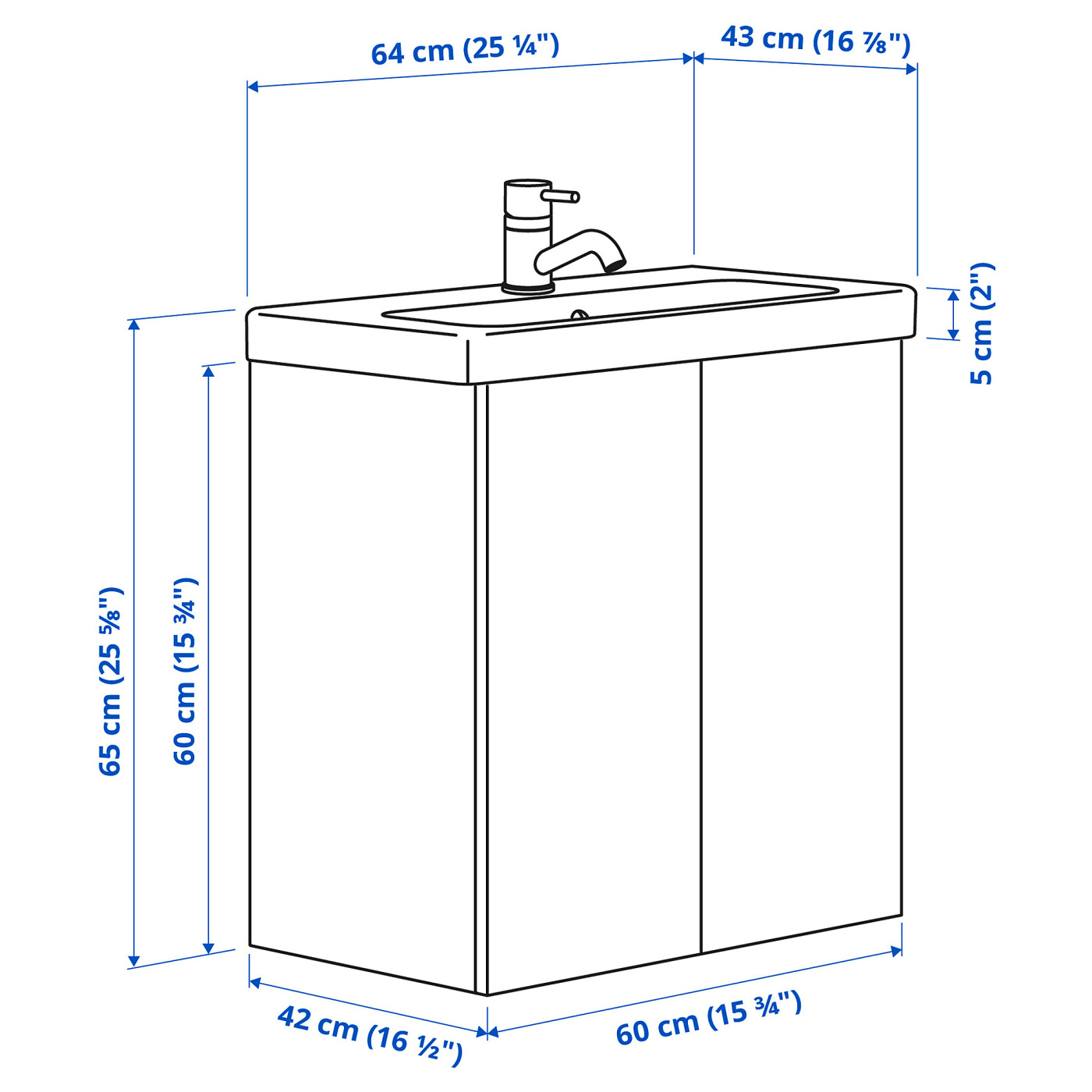 ENHET / TVÄLLEN wash-stnd w doors/wash-basin/tap grey/grey frame