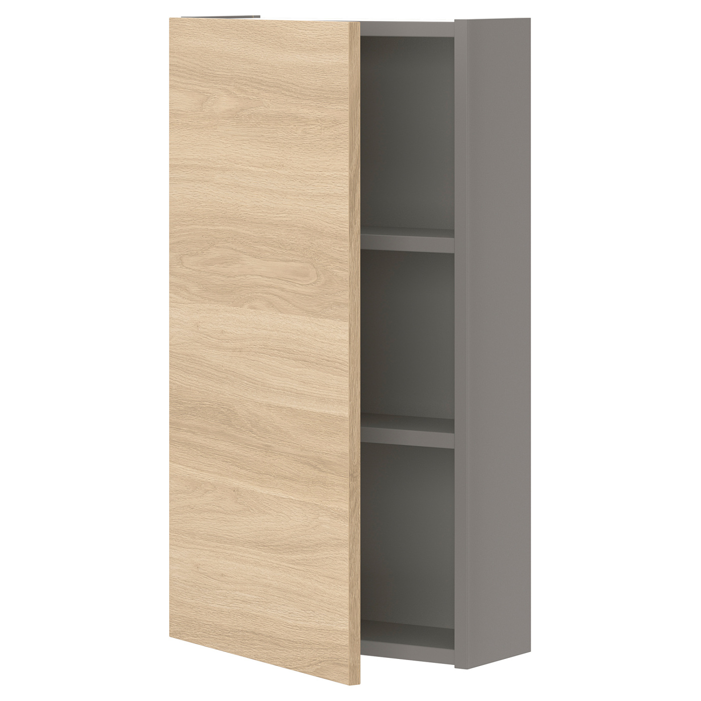 ENHET wall cb w 2 shlvs/door grey/oak effect - IKEA