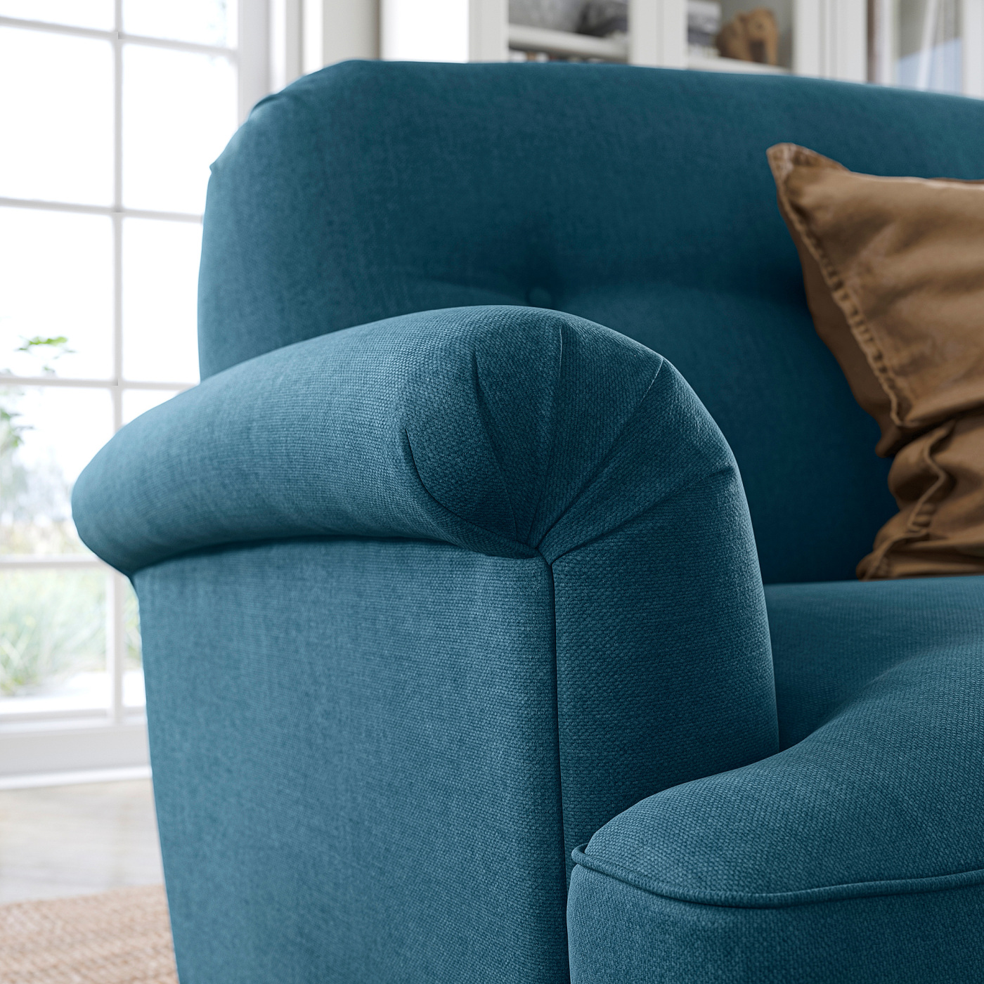 ESSEBODA 2-seat sofa Tallmyra blue/brown - IKEA