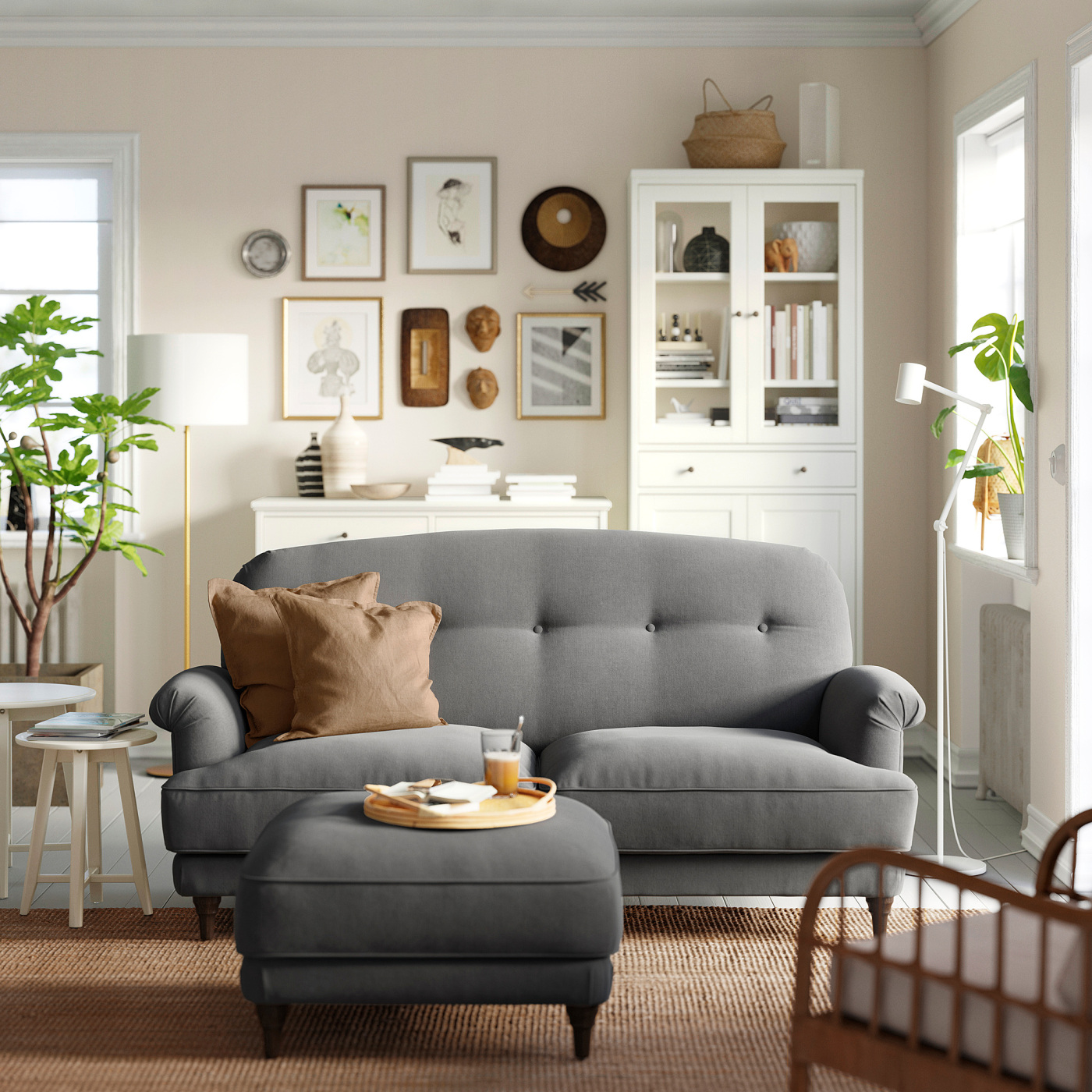 ESSEBODA 2-seat sofa Tallmyra medium grey/brown - IKEA