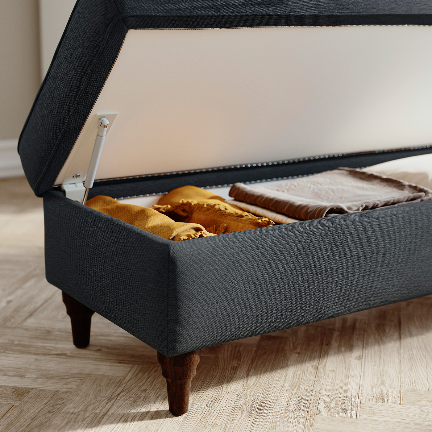 ESSEBODA bench with storage Knäbäck anthracite/brown - IKEA