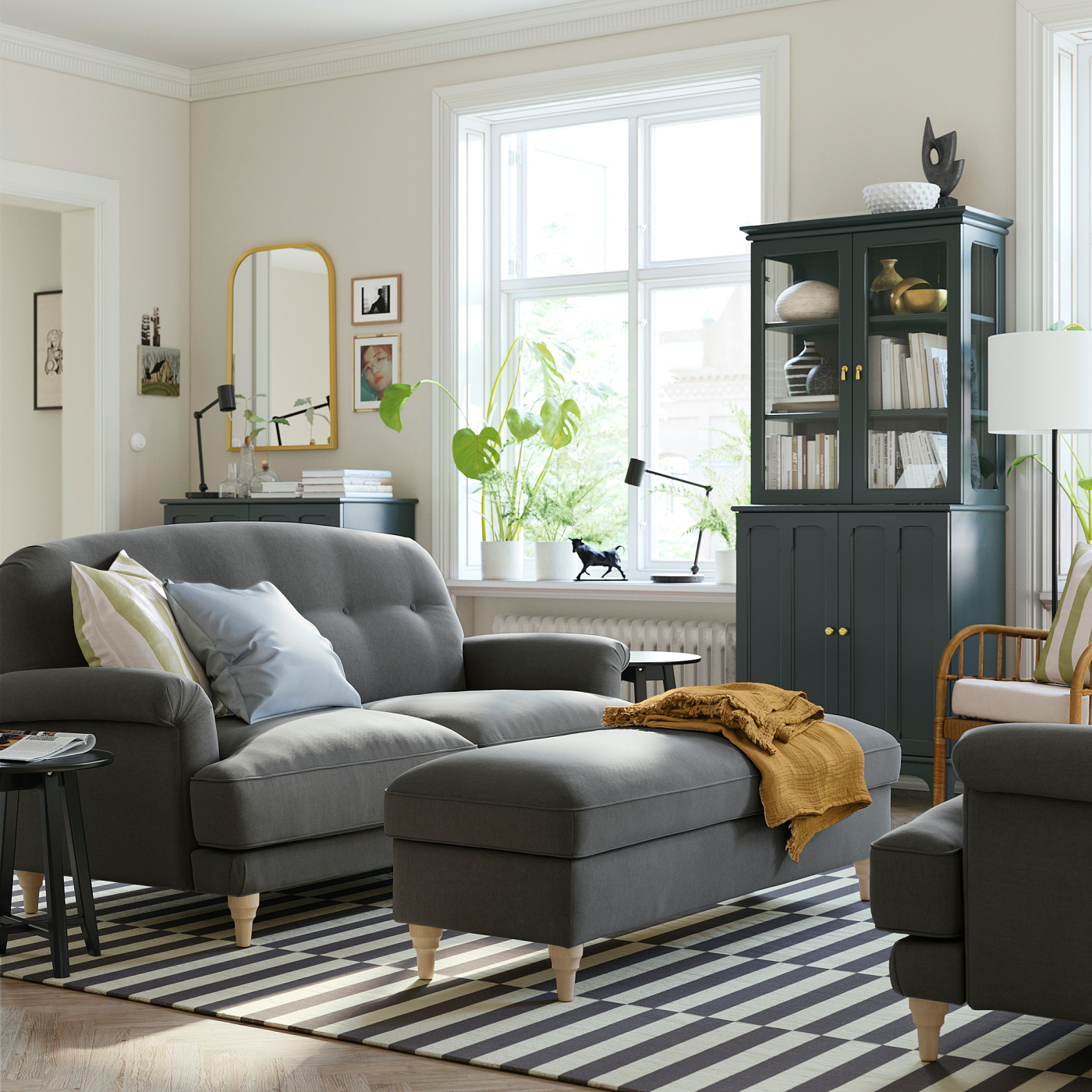 ESSEBODA bench with storage Tallmyra/medium grey birch - IKEA