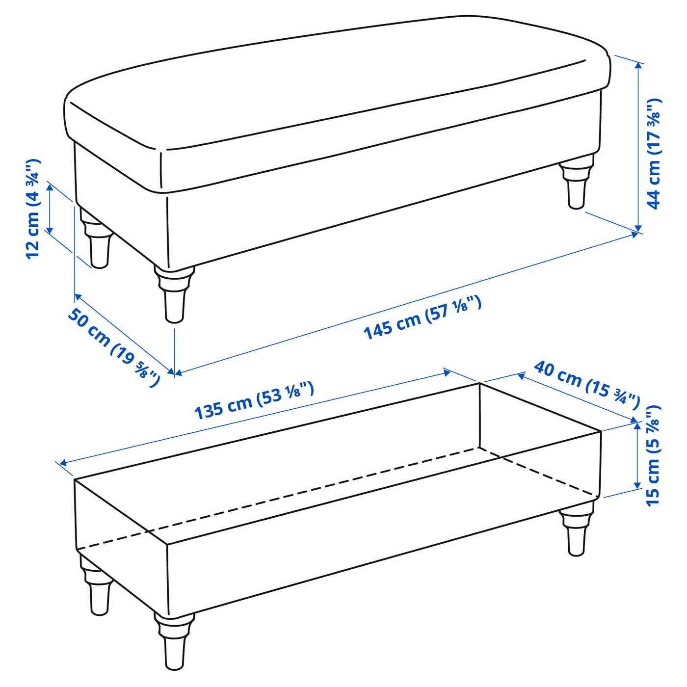 ESSEBODA bench with storage Tallmyra medium grey/brown - IKEA
