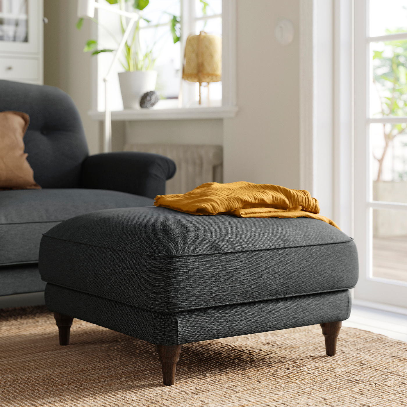 エスエボーダ　IKEA ファブリックベンチ ESSEBODA footstool Knäbäck anthracite/brown - IKEA