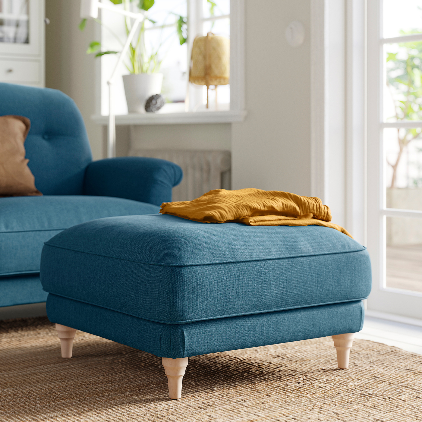 ESSEBODA footstool Tallmyra/blue birch - IKEA