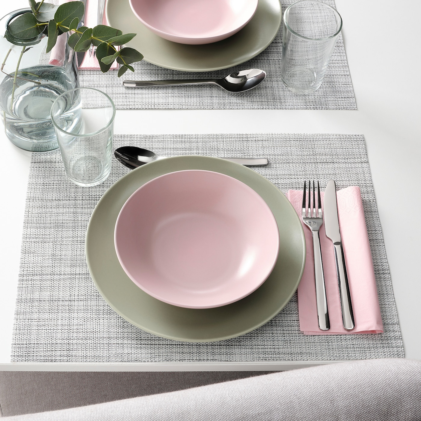 FARGKLAR deep plate matt light pink IKEA