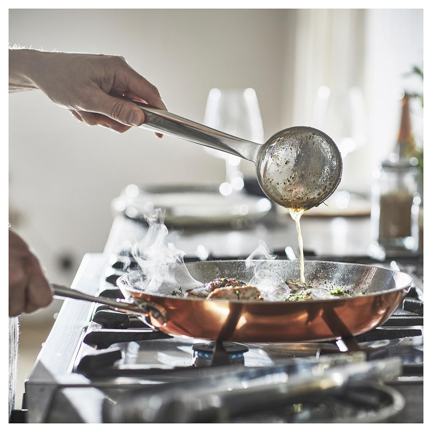 FINMAT ステンレススチール フライパン 28cm FINMAT frying pan copper/stainless steel - IKEA