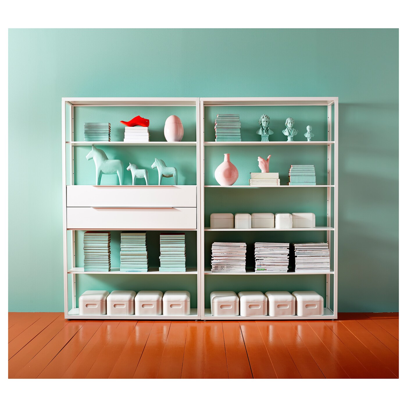 IKEA ラック 引き出し　FJÄLKINGE FJÄLKINGE shelving unit with drawers white - IKEA