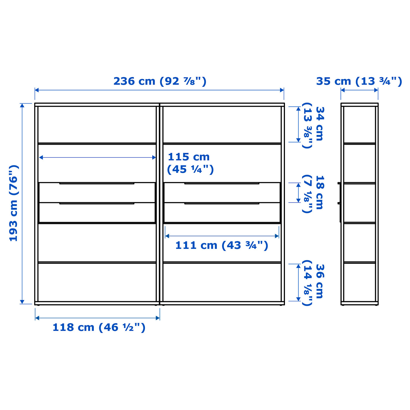 FJÄLKINGE shelving unit with drawers white - IKEA