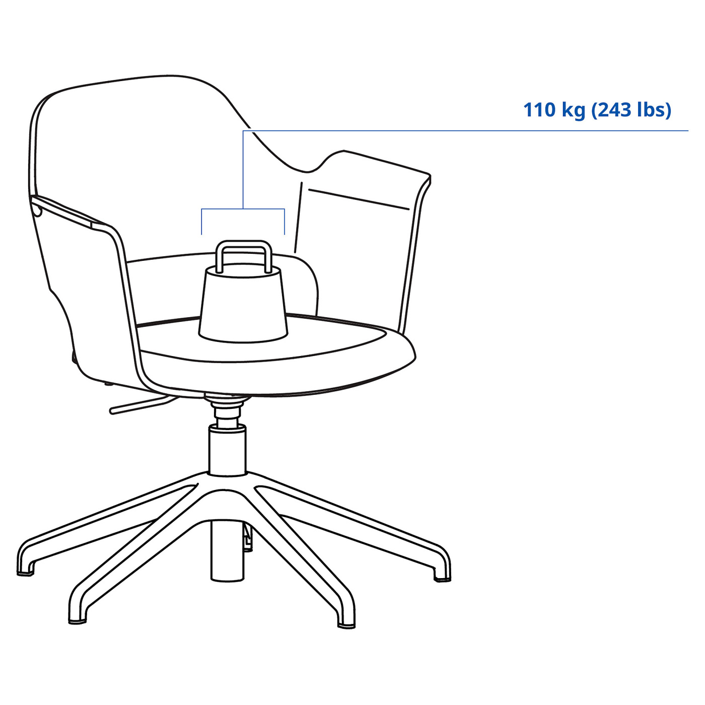FJÄLLBERGET conference chair white stained oak veneer/Gunnared