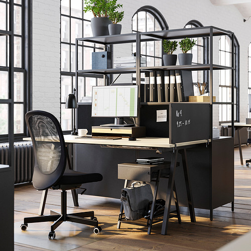 GLADHÖJDEN desk sit/stand light grey/anthracite - IKEA