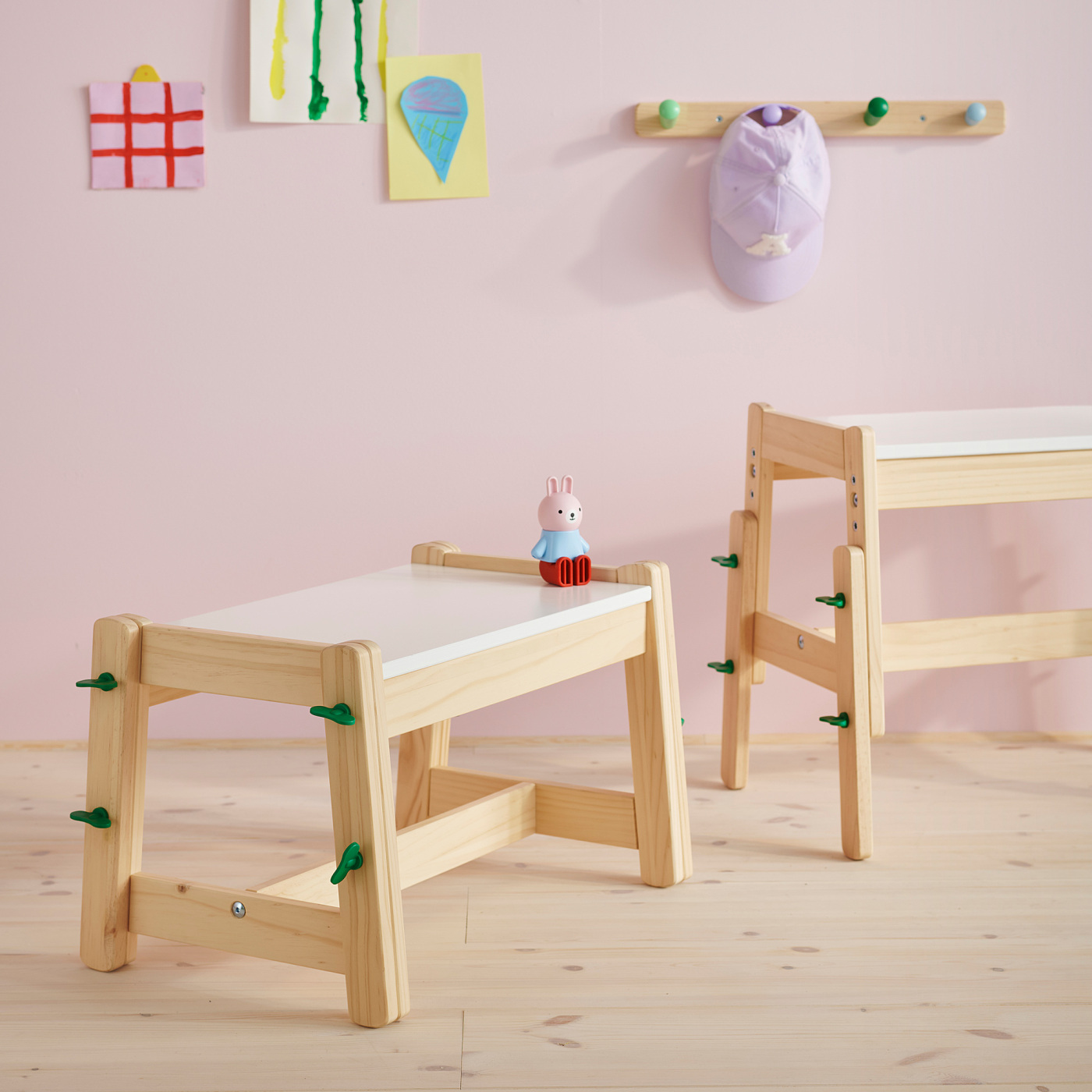 FLISAT children's bench height adjustable/green - IKEA