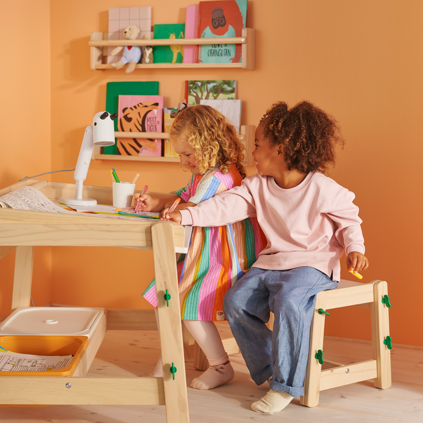 FLISAT children's bench height adjustable/green - IKEA FLISAT children's bench height adjustable/green - IKEA