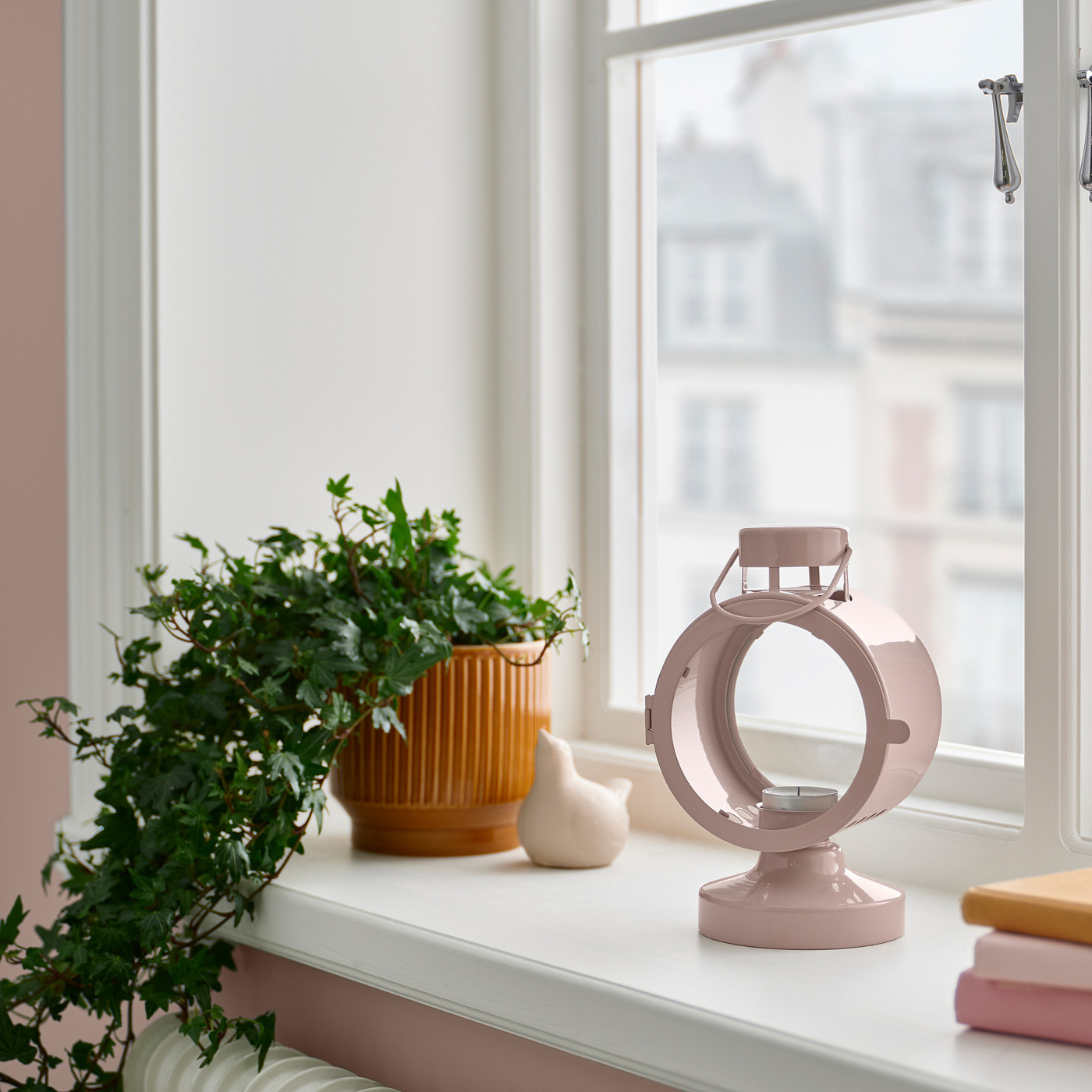 FLODSVALA lantern for tealight, in/outdoor pale pink - IKEA