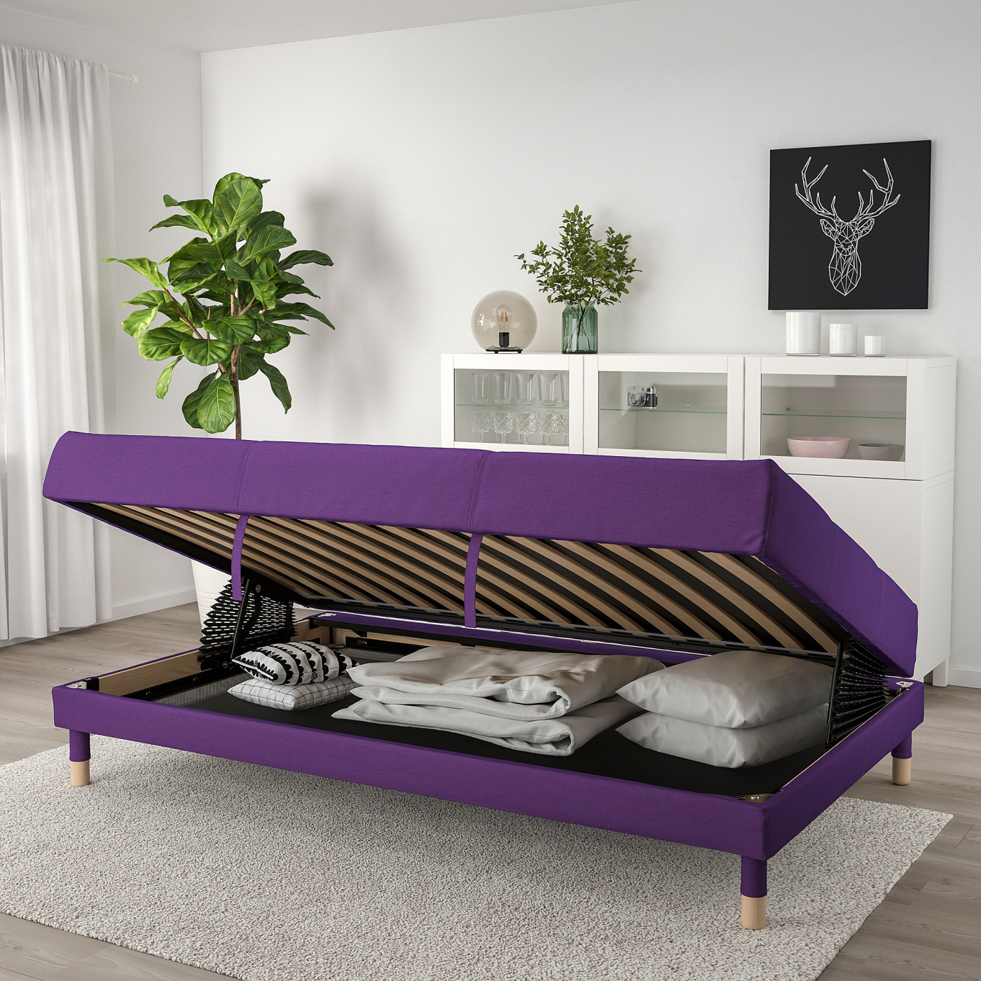 FLOTTEBO cover sofa-bed Vissle purple - IKEA