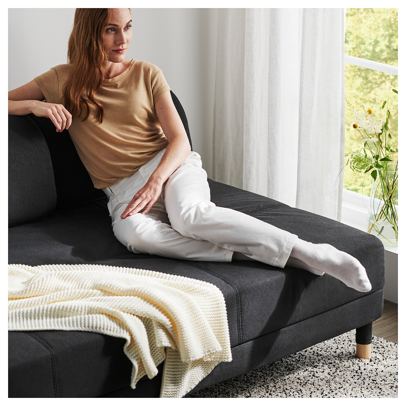 ソファ　IKEA フロッテボー FLOTTEBO sofa-bed Vissle dark grey - IKEA