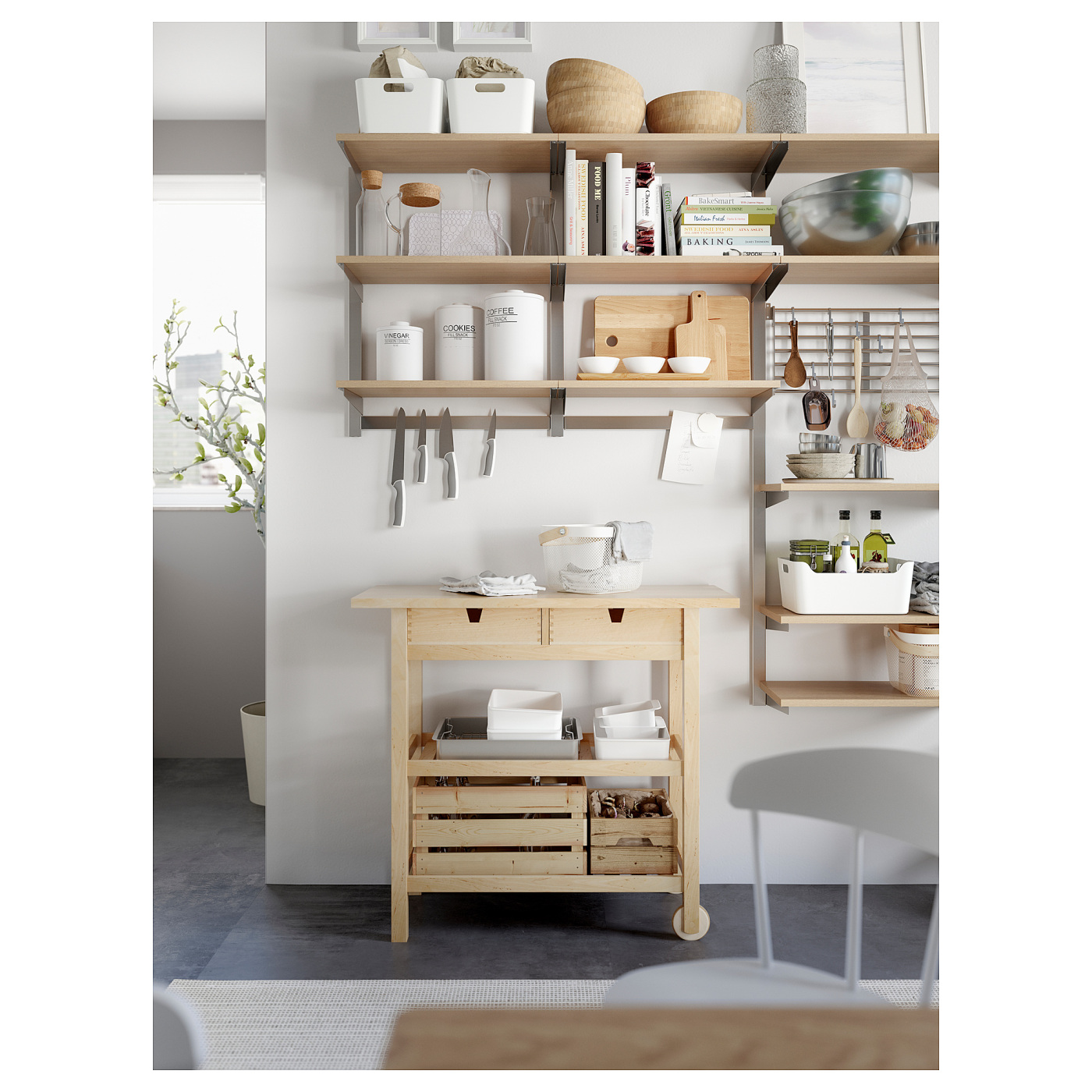 FÖRHÖJA kitchen trolley birch - IKEA