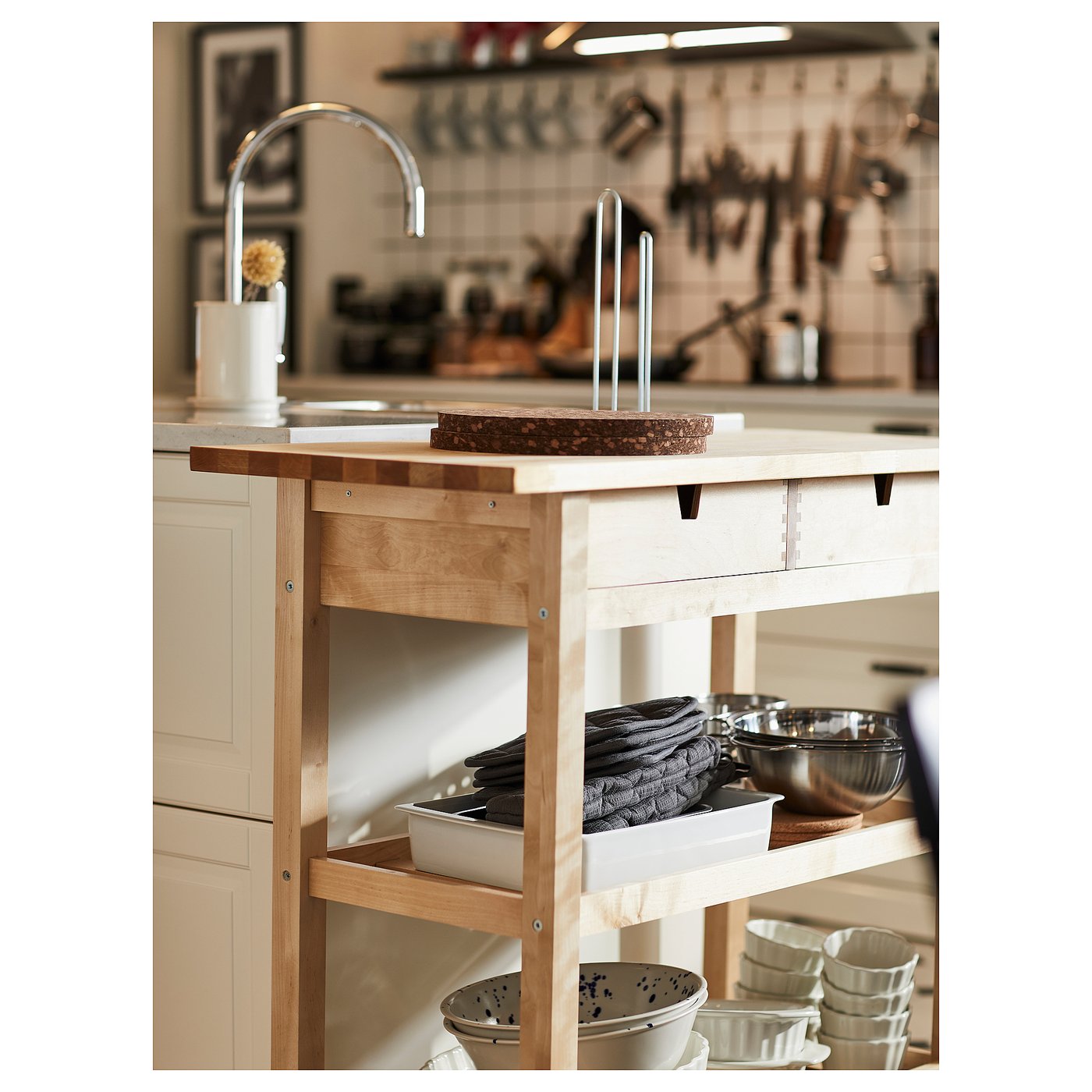 FÖRHÖJA kitchen trolley birch - IKEA