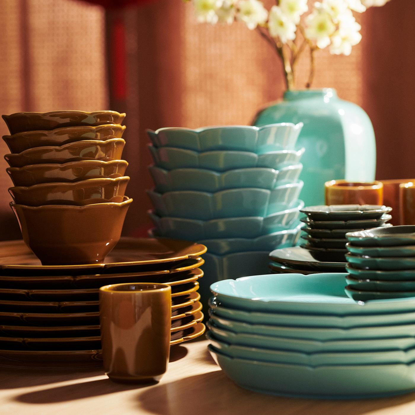 FÖSSTA deep plate turquoise/petals - IKEA