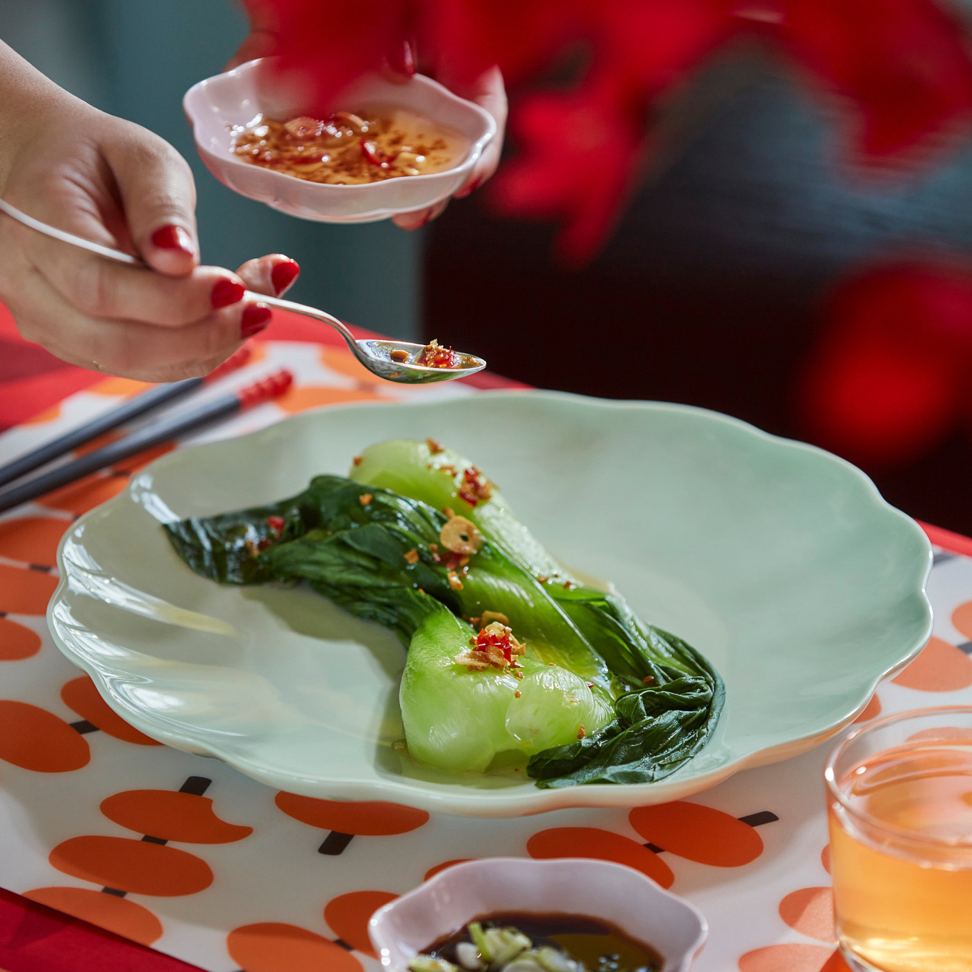 FÖSSTA plate light green/petals - IKEA