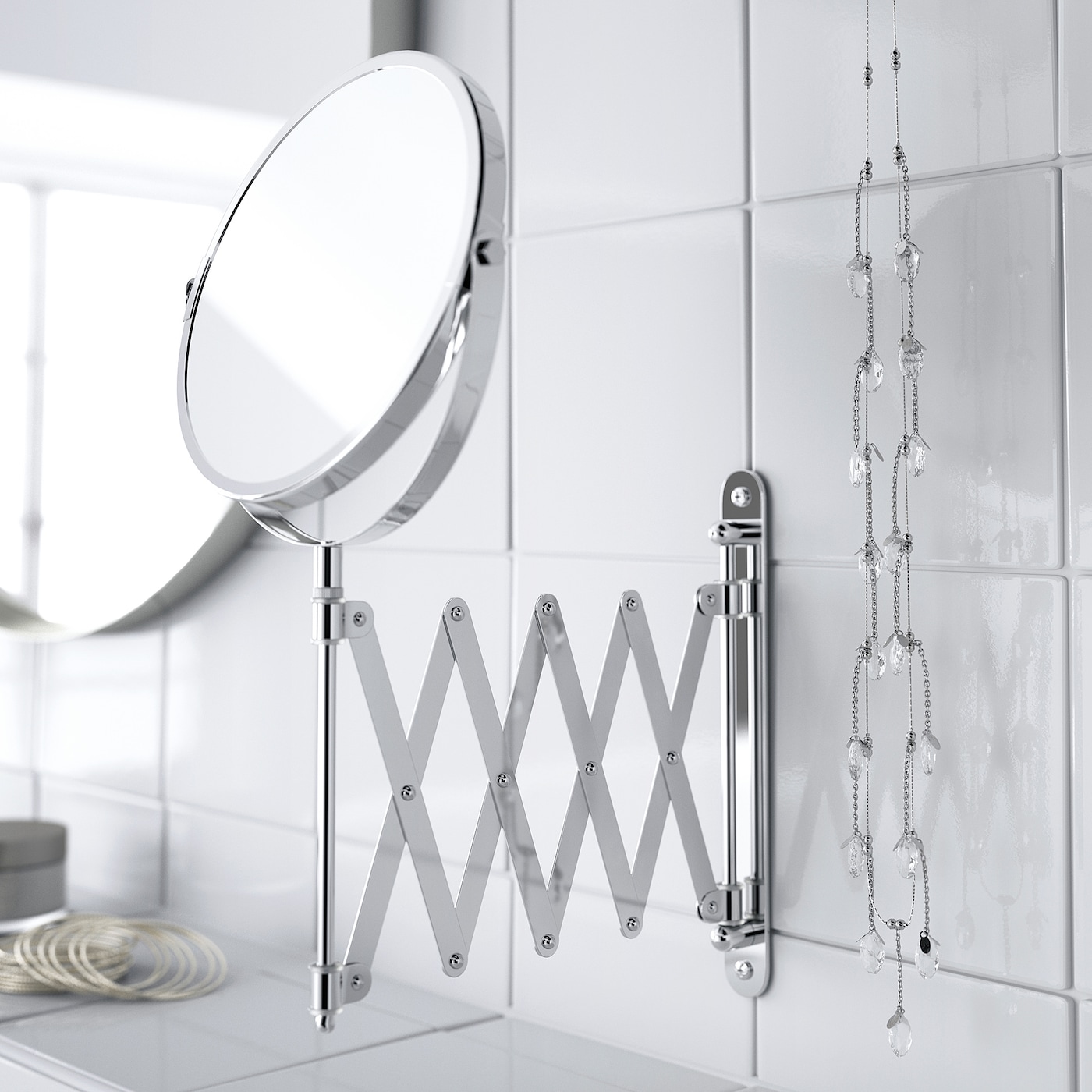 鏡 ikea mirror SVARTBJÖRK decorative convex mirror, black, 161/8