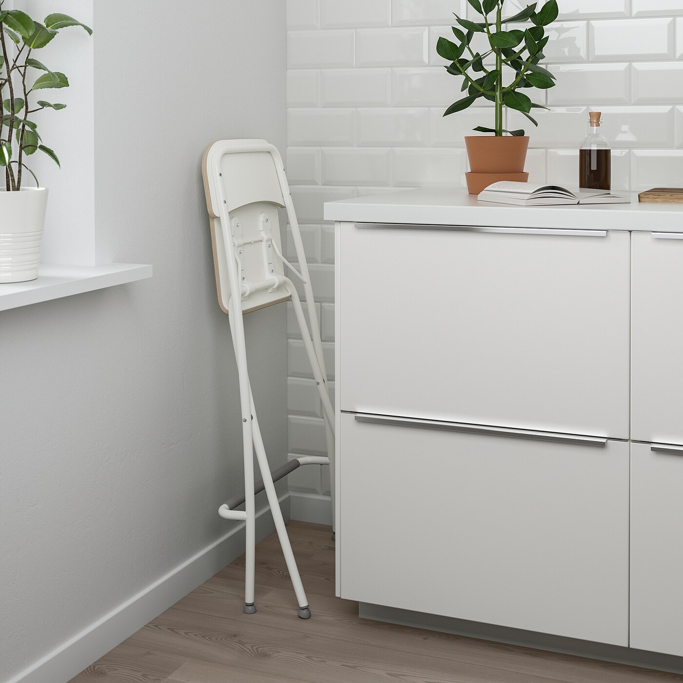 FRANKLIN bar stool with backrest, foldable white/white - IKEA FRANKLIN bar stool with backrest, foldable white/white - IKEA