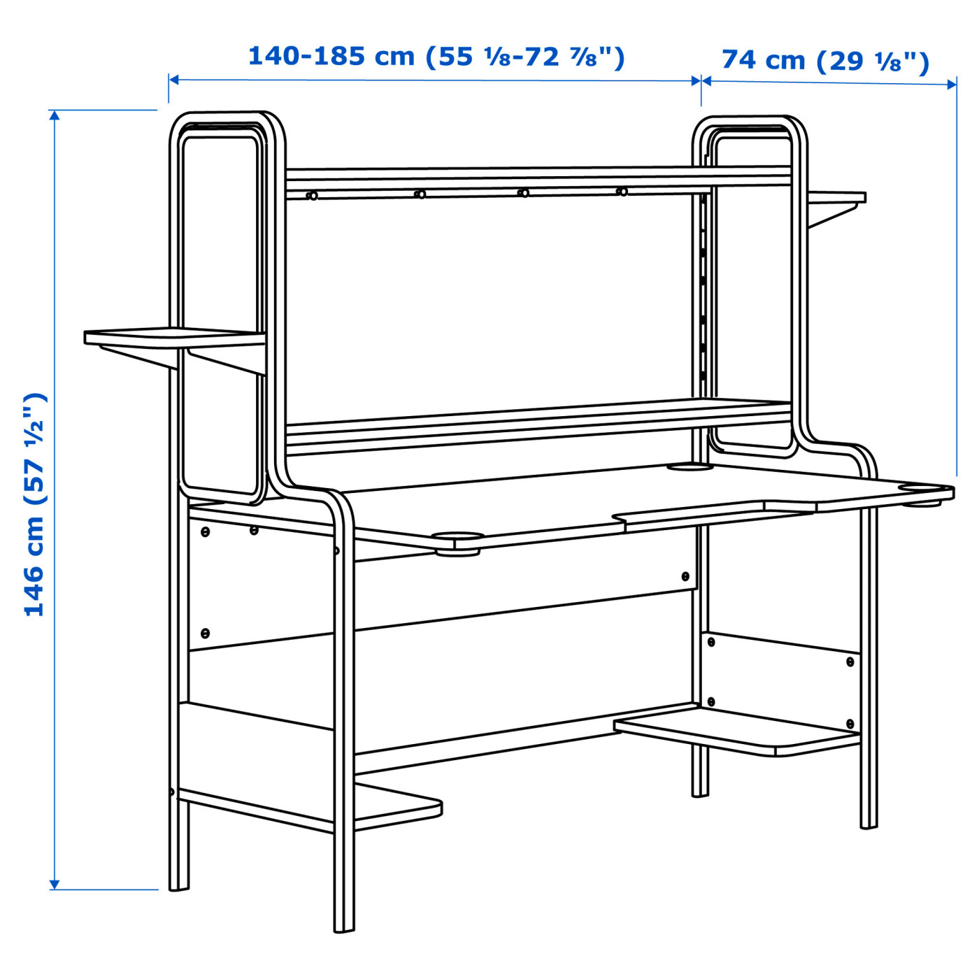 FREDDE gaming desk black - IKEA